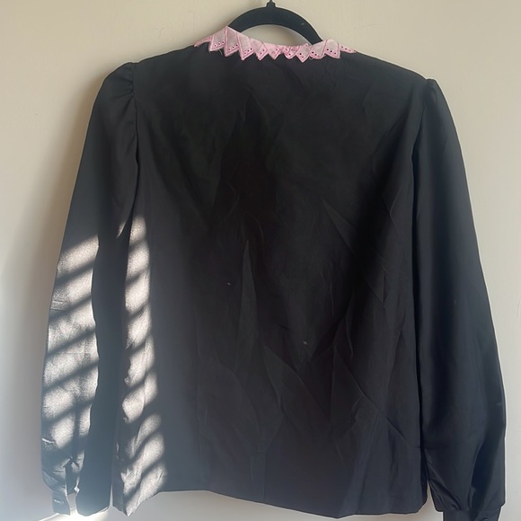 Vintage Wednesday Adams collar unique detail blouse size 12 - Picture 3 of 3